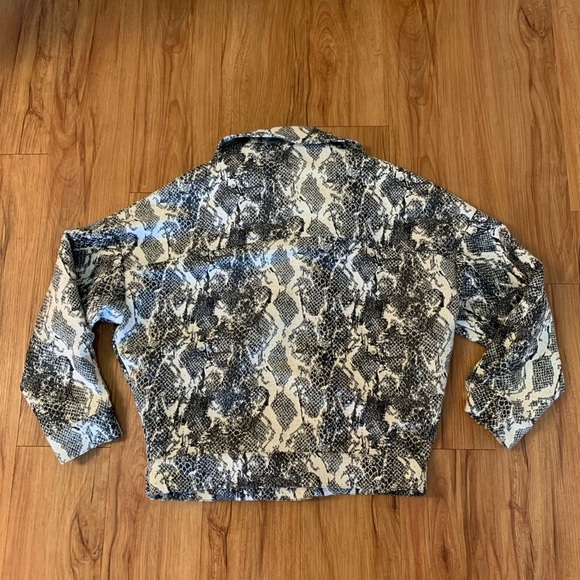 Zara Basic Jacquard Snakeskin Biker Moto Jacket - Picture 8 of 12